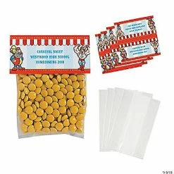 Cheapest 🛒 DIY 4" x 5 1/2" Personalized Carnival Cellophane Treat Bags - 50 pc. ✨