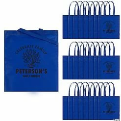 Best Pirce 🎁 15" x 17" Personalized Large Blue Family Tree Nonwoven Tote Bags - 24 Pc. 😉