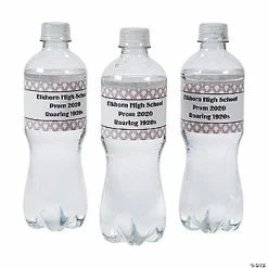 Deals 🎁 Personalized 1920s Water Bottle Labels - 50 Pc. ✨