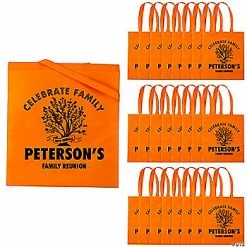 Best reviews of ✨ 15" x 17" Personalized Large Orange Family Tree Nonwoven Tote Bags - 24 Pc. ⭐