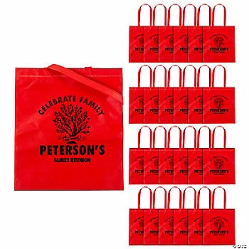 Best Sale ๐ 15" x 17" Personalized Large Red Family Tree Nonwoven Tote Bags - 24 Pc. โ 1 Best Sale ๐ 15" x 17" Personalized Large Red Family Tree Nonwoven Tote Bags - 24 Pc. โ