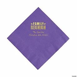 Best reviews of 👍 Amethyst Family Reunion Personalized Napkins with Gold Foil - 50 Pc. Luncheon 🥰