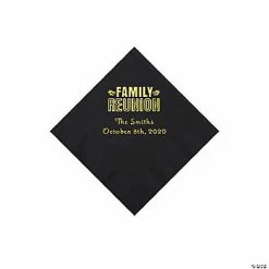 New 💯 Black Family Reunion Personalized Napkins with Gold Foil - 50 Pc. Beverage 👏