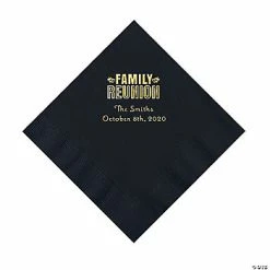 Best Pirce 🧨 Black Family Reunion Personalized Napkins with Gold Foil - 50 Pc. Luncheon 😉
