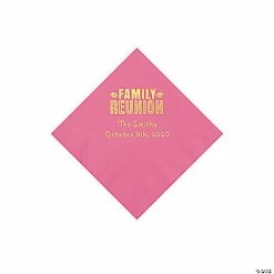 Top 10 ✨ Candy Pink Family Reunion Personalized Napkins with Gold Foil - 50 Pc. Beverage 🛒