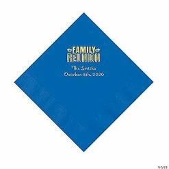 Best deal 🔔 Cobalt Blue Family Reunion Personalized Napkins with Gold Foil - 50 Pc. Luncheon ❤️