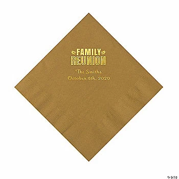 Promo ๐ Gold Family Reunion Personalized Napkins with Gold Foil โ 50 Pc. Luncheon ๐ 1 Promo ๐ Gold Family Reunion Personalized Napkins with Gold Foil โ 50 Pc. Luncheon ๐
