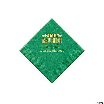 Best Sale ๐คฉ Green Family Reunion Personalized Napkins with Gold Foil - 50 Pc. Beverage ๐ 1 Best Sale ๐คฉ Green Family Reunion Personalized Napkins with Gold Foil - 50 Pc. Beverage ๐