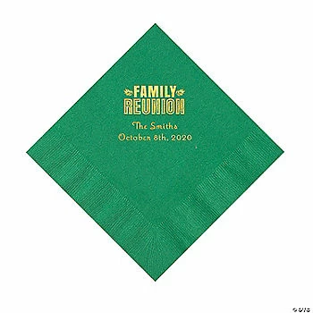 Promo โ Green Family Reunion Personalized Napkins with Gold Foil - 50 Pc. Luncheon ๐ 1 Promo โ Green Family Reunion Personalized Napkins with Gold Foil - 50 Pc. Luncheon ๐