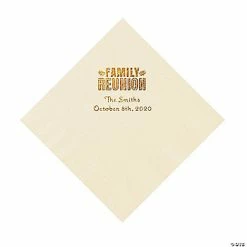 Best reviews of 👏 Ivory Family Reunion Personalized Napkins with Gold Foil - 50 Pc. Luncheon 👏