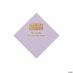 Best Sale 🌟 Lilac Family Reunion Personalized Napkins with Gold Foil - 50 Pc. Beverage ✨