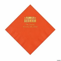 Top 10 👍 Orange Family Reunion Personalized Napkins with Gold Foil - 50 Pc. Luncheon ✨