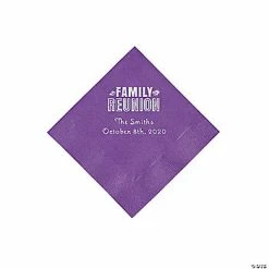Cheapest ✨ Amethyst Family Reunion Personalized Napkins with Silver Foil - 50 Pc. Beverage 🛒
