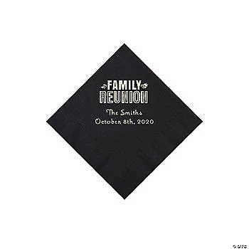 Cheapest ๐ Black Family Reunion Personalized Napkins with Silver Foil - 50 Pc. Beverage ๐ 8 Cheapest ๐ Black Family Reunion Personalized Napkins with Silver Foil - 50 Pc. Beverage ๐ -Cheap Reunion Party Supplies Shop 13947622