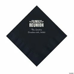 Flash Sale 😍 Black Family Reunion Personalized Napkins with Silver Foil - 50 Pc. Luncheon 🥰