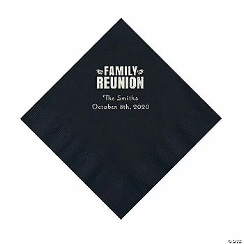 Flash Sale 😍 Black Family Reunion Personalized Napkins with Silver Foil - 50 Pc. Luncheon 🥰 1 Flash Sale 😍 Black Family Reunion Personalized Napkins with Silver Foil - 50 Pc. Luncheon 🥰