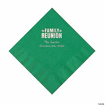 Deals ๐ฅฐ Green Family Reunion Personalized Napkins with Silver Foil - 50 Pc. Luncheon โ 1 Deals ๐ฅฐ Green Family Reunion Personalized Napkins with Silver Foil - 50 Pc. Luncheon โ