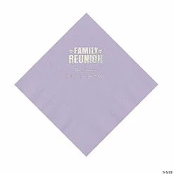 Deals 🔥 Lilac Family Reunion Personalized Napkins with Silver Foil - 50 Pc. Luncheon ⭐