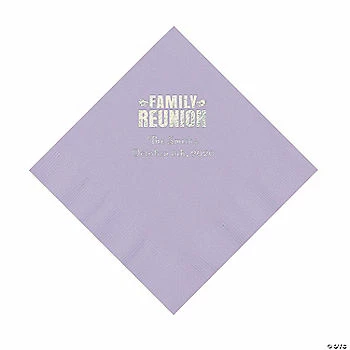 Deals π₯ Lilac Family Reunion Personalized Napkins with Silver Foil - 50 Pc. Luncheon β 1 Deals π₯ Lilac Family Reunion Personalized Napkins with Silver Foil - 50 Pc. Luncheon β