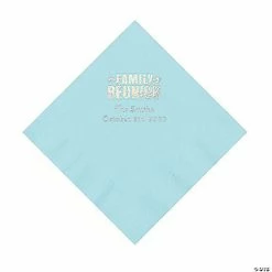 Best Pirce 🧨 Light Blue Family Reunion Personalized Napkins with Silver Foil - 50 Pc. Luncheon 🌟