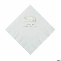 Cheap 😉 White Family Reunion Personalized Napkins with Silver Foil - 50 Pc. Luncheon 🥰