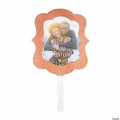 Brand new 🛒 Custom Photo Premium Rose Gold Mr. & Mrs. Hand Fans - 12 Pc. ⭐