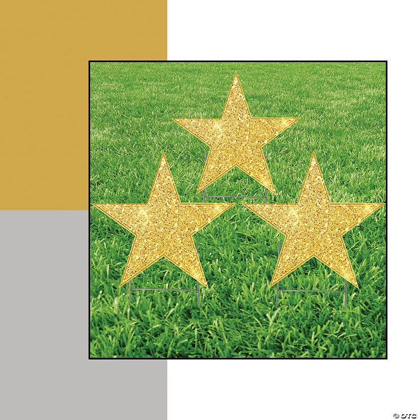New ⭐ Glitter Star Yard Sign Set - 3 Pc. 👍 2 New ⭐ Glitter Star Yard Sign Set - 3 Pc. 👍 - Image 2