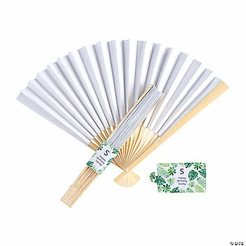 Budget ๐ Hand Fans with Personalized Palm Leaf Wraps - 24 Pc. ๐ 5 Budget ๐ Hand Fans with Personalized Palm Leaf Wraps - 24 Pc. ๐ -Cheap Reunion Party Supplies Shop 13978962