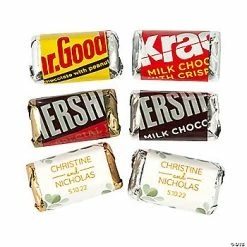 Promo 🥰 Personalized Eucalyptus Mini 🍬 Candy Bar Labels - 30 Pc. 😀