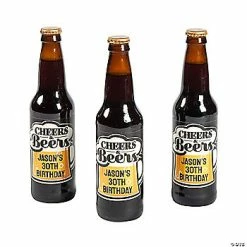 Budget 🌟 Personalized Cheers & Beers Party Beer Bottle Labels - 12 Pc. 🔔