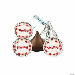 Wholesale 🔥 Personalized Gingham Plaid Hershey’s® Kisses® Stickers - 60 Pc. ✨