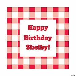 New 👍 Personalized Gingham Plaid Favor Stickers 🔥