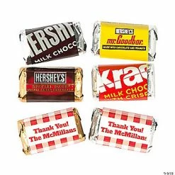 Budget 😉 Personalized Gingham Plaid Mini 🍬 Candy Bar Labels - 30 Pc. 🛒
