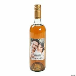 Promo 👏 Personalized Wedding Custom Photo Wine Bottle Labels - 12 Pc. 😀