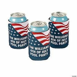 Wholesale 👍 Personalized Premium Patriotic Can Coolers - 12 Pc. 🧨