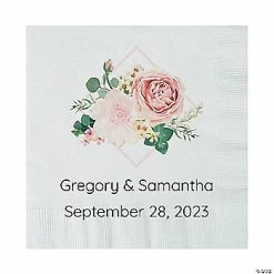 Brand new 🔥 Personalized Blush Floral Paper Luncheon Napkins - 50 Pc. 🎁