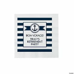 Deals 🌟 Personalized Nautical Paper Beverage Napkins – 50 Pc. 🔔