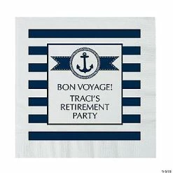 Hot Sale 😉 Personalized Nautical Paper Lunch Napkins – 50 Pc. 🧨