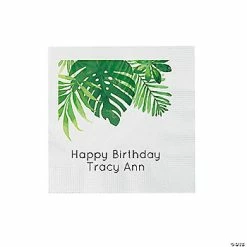 Buy 🥰 Personalized Palm Leaf Paper Beverage Napkins - 50 Pc. 👏