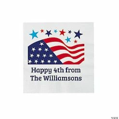 Best deal 🧨 Personalized Patriotic Paper Beverage Napkins – 50 Pc. 🔔