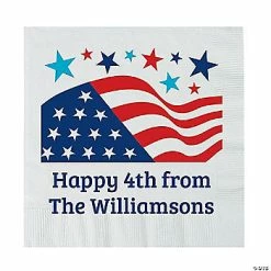 Deals 😉 Personalized Patriotic Paper Luncheon Napkins – 50 Pc. 🧨