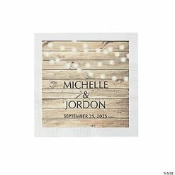 Best reviews of 👍 Personalized Rustic Wedding Beverage Paper Napkins - 50 Pc. 🔥