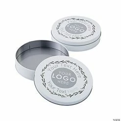 Budget 😀 Custom Full-Color Logo 🔔 Christmas Tins - 12 Pc. 🔥