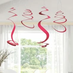 Top 10 ❤️ Solid Color Hanging Swirl Decorations - 12 Pc. ✔️ -Cheap Reunion Party Supplies Shop 20 candy pink hanging swirl decorations 12 pc 13964269 a02