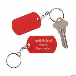 Discount 🎁 Personalized Red 🐕 Dog Tag Keychains - 12 Pc. 👍