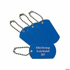 Cheap ✔️ Personalized Blue 🐶 Dog Tag Keychains - 12 Pc. 😀