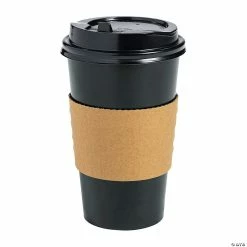 Best Sale ❤️ Solid Color Paper Coffee Cups with Lids & Sleeves - 12 Ct. 💯