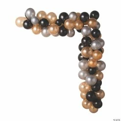 Best deal 🎉 Black, Gold & Silver Latex Balloon 50-Ft. Garland Kit - 147 Pc. ✨
