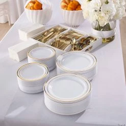 Wholesale ๐ Bulk Premium Plastic Tableware Kits for 96 Guests โญ 7 Wholesale ๐ Bulk Premium Plastic Tableware Kits for 96 Guests โญ -Cheap Reunion Party Supplies Shop bulk premium white and gold plastic tableware kit for 96 guests13941597 a03