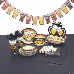 Cheap Reunion Party Supplies Shop 24 Buy ๐ Cheers & Beers Tableware Kit for 16 Guests โค๏ธ